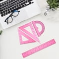 thumbnail image 6 of Triangular Ruler Set, Plastic Metric Inch Geometric Protractor Triangle Engineering Scale Drafting Ruler Kit, 6 of 7