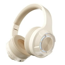 JOUALY Wireless Bluetooth Over The Ear Headphones with Microphone,20H Playtime Noise Cancelling Headphone with Deep Bass, Foldable Lightweigh Wireless Headphones for PC Home Travel Office (white)