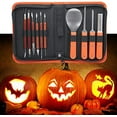thumbnail image 6 of Halloween Pumpkin Carving Kit, 10 Pieces Professional Pumpkin Cutting Supplies for Jack-O-Lanterns with Bag, 6 of 7