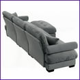 thumbnail image 5 of Grey Velvet Oversized Modular Sectional Sofa - Deep Seat Cloud Couch with Movable Ottoman for Living Room, 5 of 14