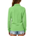 thumbnail image 6 of Girls Ruffle Collar Polo Shirt with Long Sleeves ruffle collar girls polo School Uniform Daily Wear autumn school clothes for girls Light Green 130, 6 of 7