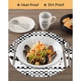 thumbnail image 3 of 13 Inch Round Placemats Set of 6, Black Plaid Farmhouse Non Slip Heat Insulation PP Table Mats, Watercolor Cute Country Cow Checkered Washable Place Mats for Kitchen Dining Party Table Decor, 3 of 7