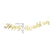 thumbnail image 2 of HAMPPLIES Wedding Reception Props Happy Wedding Banner Mirror Paper 1 Set for Couples Enjoying Together, 2 of 7