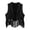 Black, variant on Girl's Faux Suede Tassel Vest 70s Hippie Cardigan Cowgirl Fringe Jacket (Bronze, 8-9 Years)