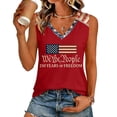 thumbnail image 2 of American Flag Tank Tops for Women Summer Patriotic Loose Fit Sleeveless V Neck 250th Anniversary Usa Shirt We The People 250th Anniversary Flag 4th Of July Festival Vest Tees Red L, 2 of 5