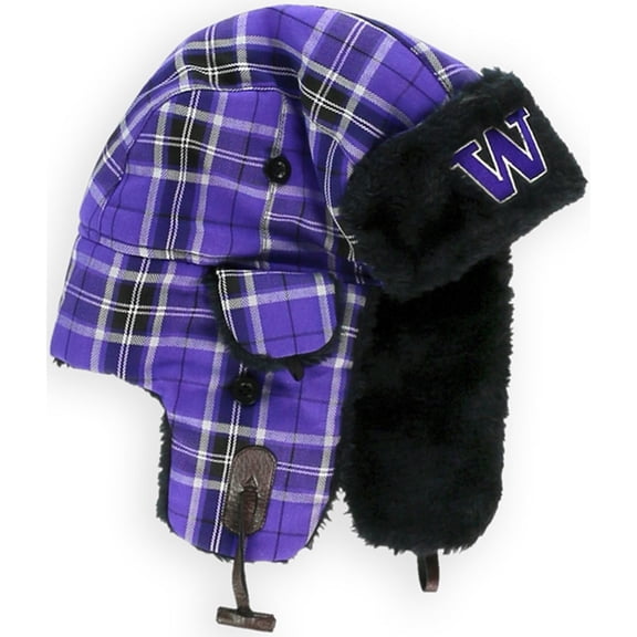 Top of the World Unisex UW Plaid Trapper Hat, Purple, One Size
