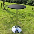 thumbnail image 3 of 2-Pack Fitted 24 Inch Black Round Tablecloth Cocktail Table Topper Spandex Folding Bar Table Cover Elastic Stretch Tablecloths, 3 of 7