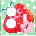 thumbnail image 4 of Metal Light Switch Plate Cover Floral Strawberry Butterfly Green Polka Dots FUT007, 4 of 13