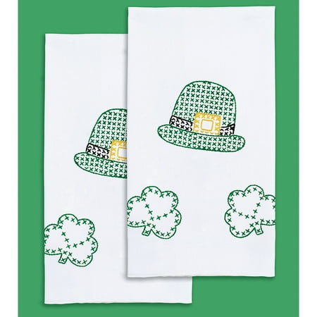 "Jack Dempsey Stamped Decorative Hand Towel Pair 17""X28""-St. Patrick's Day"