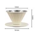 thumbnail image 6 of Coffee Filter Cone Stainless Steel Hand Drip Pour Over Coffee Funnel with Spiral Ribs Dishwasher Safe V-Shaped Coffee Filter for Most Coffee Makers Camping Home Brewing,Black, 6 of 8