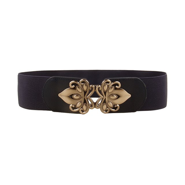 Cinturón elástico para mujer, cintura ancha elástica, ajustado, adelgazante, para vestir, camisa, abrigo, cintura exterior negra, universal
