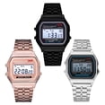 thumbnail image 3 of Reloj electrónico LED para estudiantes para hombres y mujeres, correa de acero, reloj de moda estilo Harajuku, reloj LED multifunción, 3 of 6