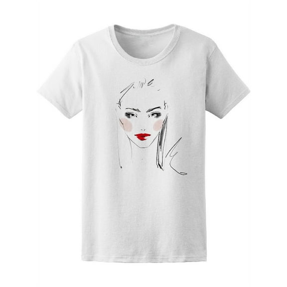 Beautiful Red Lips Fashion Lady Tee Women's -Image by Shutterstock