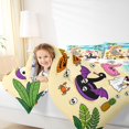 thumbnail image 3 of Feelyou Cartoon Skeleton Twin Bedding, Summer Beach Flamingo Bedding Comforter Set, Blue Yellow, Halloween Reversible, 7pcs, 3 of 7
