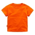 thumbnail image 2 of Kids Tshirts Summer Lightweight Breathable Short Sleeve Plain Crewneck Basic Tees Boys Girls T Shirts 1-10 Years, 2 of 6
