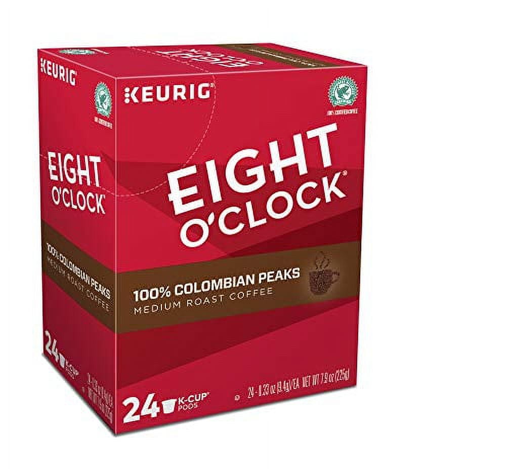 eight o'clock coffee colombian peaks keurig single-serve k-cup pods, medium roast coffee, 96 count