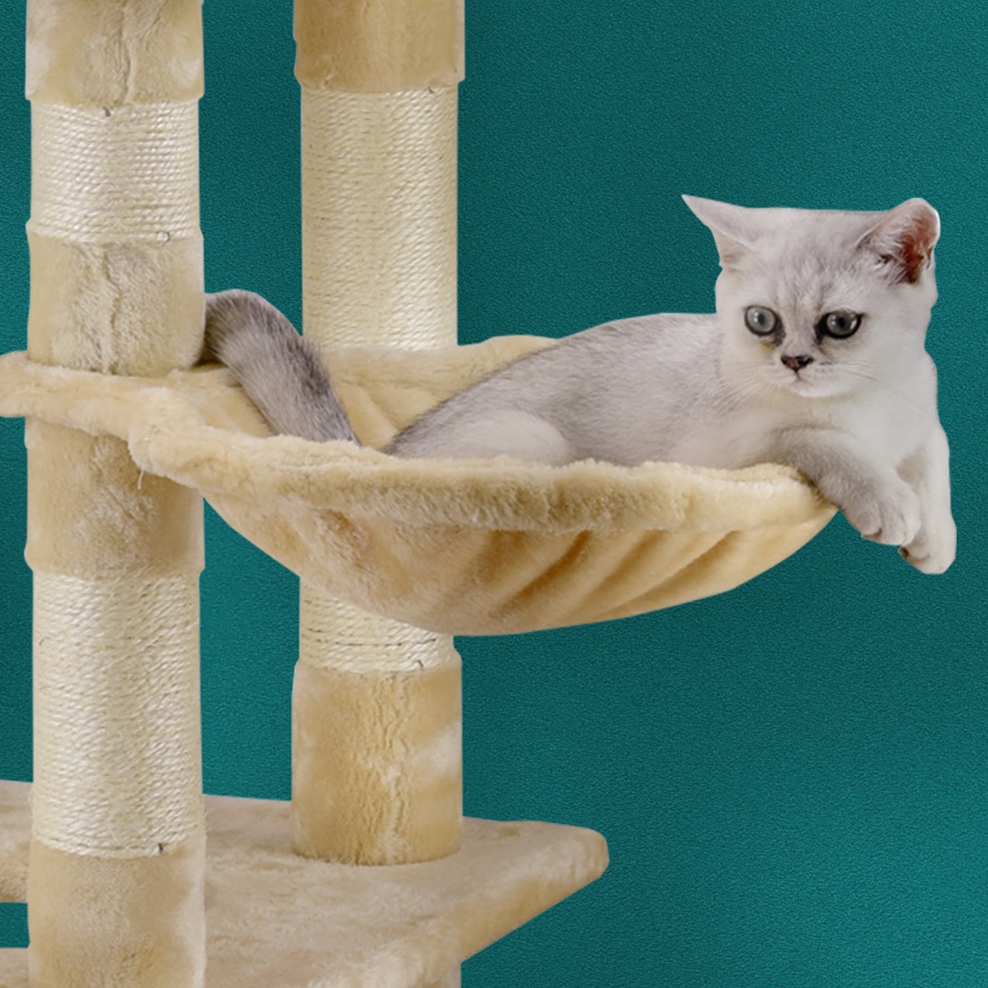 Go Pet Club 62 in Cat Tree Condo Scratching Post Tower Beige