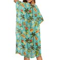 thumbnail image 4 of HELLHERO Coconut Tree Floral Design Bathing Suit Cover Up Polyester Loose Free Size Long Kimono Swimsuit Cover Up for Women, 4 of 6