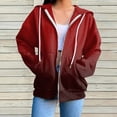 thumbnail image 2 of Pullover Sweatshirts for Women With Pockets Fall Winter Loose Fit Hooded Long-sleeved Bubble Off the Shoulder Drawstring Solid Color Leisure Polyester Hoodies Sweatshirts(Red,XXL), 2 of 4