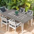 thumbnail image 2 of Hello Winter Table Cloths for 6 Foot Rectangle Tables, Grey Merry Christmas Holiday Patio Waterproof Elastic Fitted Tablecloths, Washable Rectangular Table Cover for Camping, 2 of 8