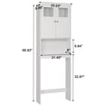 thumbnail image 5 of Hassch Freestanding 2-Door Cabinet over Toilet/Washer, 67" Tall Bathroom Space Saver with Adjustable Shelf & Open Storage, for Small Space, White, 5 of 10