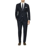 DTI GV Executive Men's Suit Two Button 2 Piece Modern Fit Jacket Pants Birdseye Dk Navy