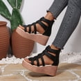 thumbnail image 6 of Hurxie Hurxie Women's Platform Wedges Heels Open Toe Summer Espadrilles Sandals with Adjustable Straps Black 6, 6 of 7