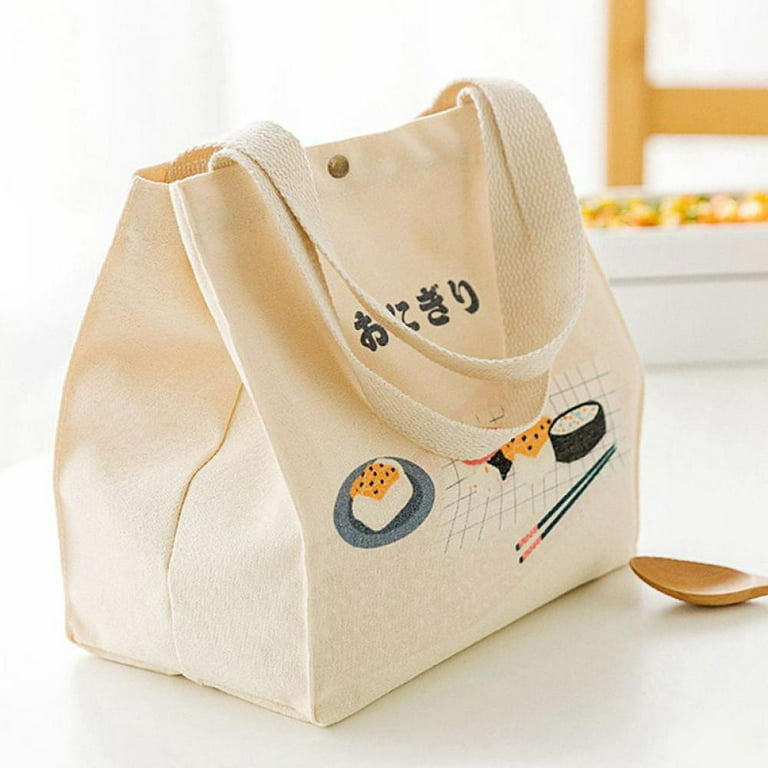 Canvas Lunch Bag Recycle Fabric Waterproof Insulated Lunch Bag Tote Eco  Friendly Minimalism Reusable School Work Picnic 