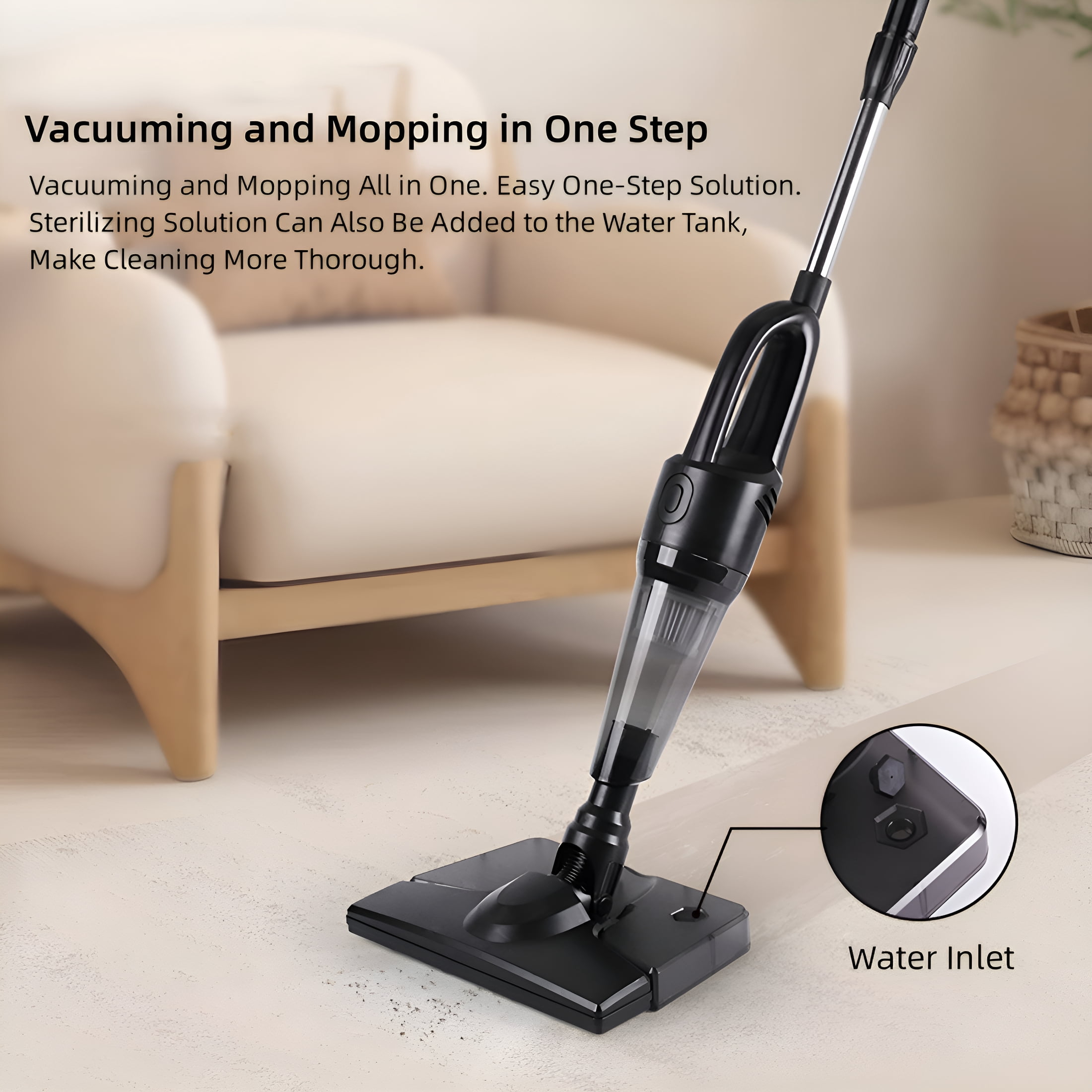 CURYMAY Cordless Stick Wet Dry Vacuum Cleaner with Mop,14000Pa Suction Lightweight Stick Vacuum Mop All in One,2 Speeds Adjustable,Household Upright Vacuum Cleaner and Mop Combo for Hard Floor Pet