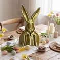 thumbnail image 2 of Spring Bunny Easter Decoration,9.84 Inch Vintage Gold Plastic Bunny Statue,Easter Bunny Figurines Easter Table Centerpiece Decorative,Bunny Sculpture Gift for Farmhouse Home Indoor Decor,Gold, 2 of 6