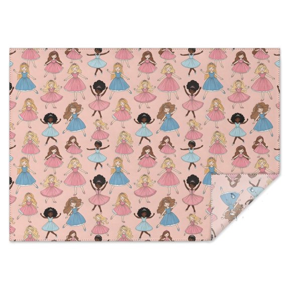 Colorful Princess Dance Pattern Rectangle Tablecloth 60"x84",Waterproof Polyester Rectangle Table Cloth, Wipeable Spillproof Polyester Tablecloth for Dining, Camping, Indoor and Outdoor