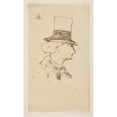thumbnail image 2 of Édouard Manet 12x18 Gold Ornate Wood Frame and Double Matted Museum Art Print Titled - Portrait of Charles Baudelaire, in Profile (1862), 2 of 4