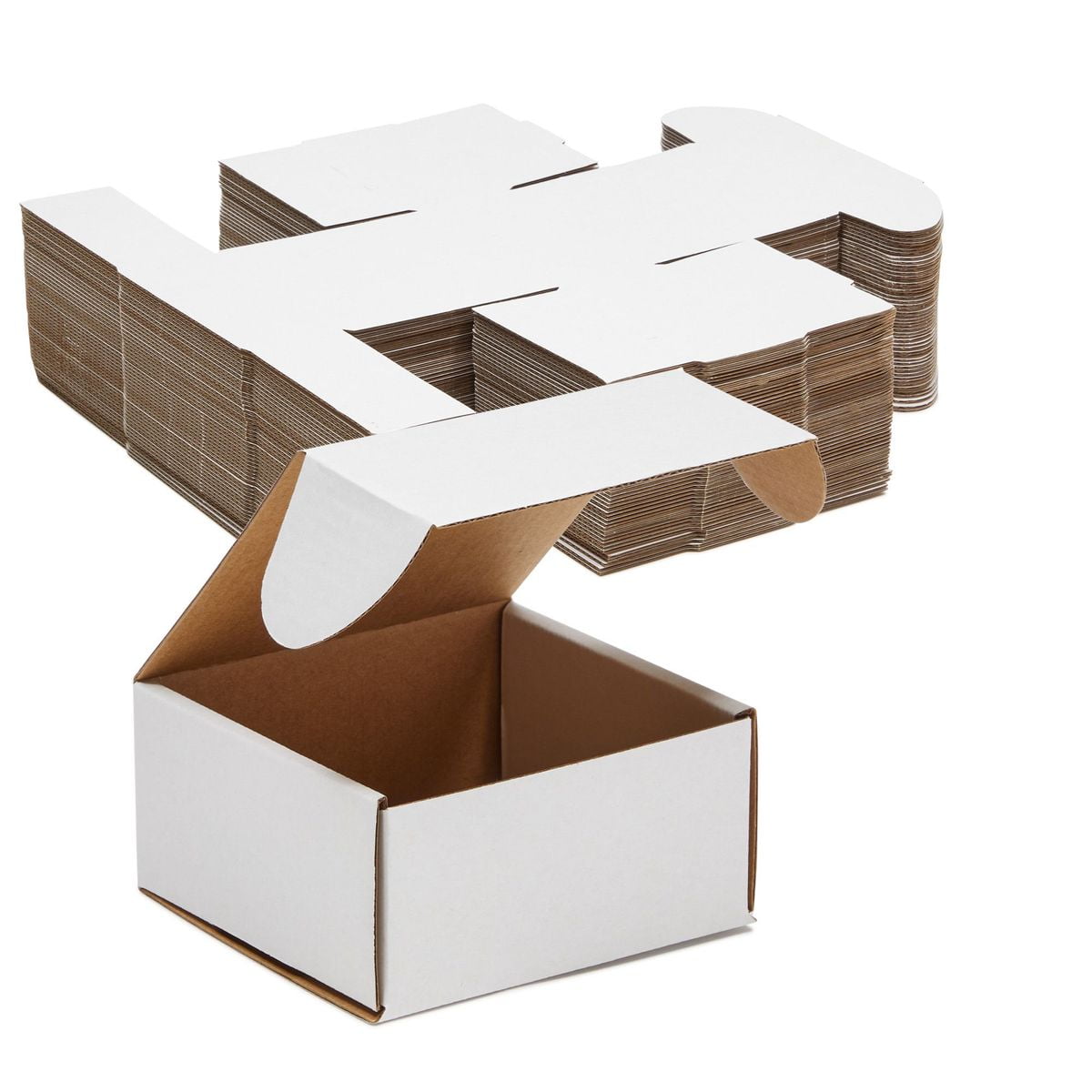 50-4.375 x 4.375 x 2 1/2 Small White Cardboard Carton Mailer Shipping Box Boxes 