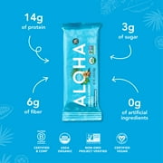 ALOHA Plant Based Protein Bars, Vanilla Almond Crunch, 14g Protein, (Pack of 12)