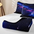 thumbnail image 4 of Manfei Sparkling Purple Nebula Print Quilt Full,Celestial Stars Full Bedspread Sets,Black Reversible,3-Piece,1 Coverlet and 2 Pillowcases, 4 of 7