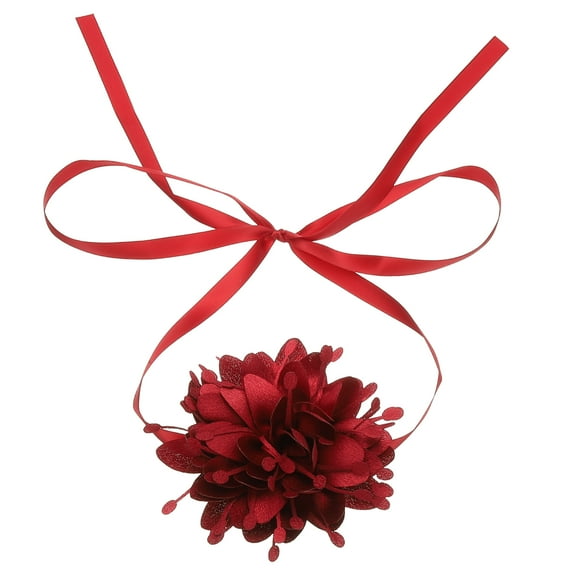 Uxcell Flower Necklace for Women, Red Flower Chokers Adjustable Lace Necklace for Bride Wedding