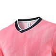 thumbnail image 4 of SGFCWSX Mens Soccer Outfit 2 Piece V Neck Quick Dry Breathable Short Sleeve Shirt and Shorts Football Training Athletic Set Pink Size S, 4 of 5