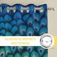 thumbnail image 6 of Ombre Peacock Kitchen Curtains Window Panels, Vintage Abstract Peacock Feather Gradient Blue Insulated Window Treatment Curtain, Grommet Curtains for Bedroom/Living Room/Bathroom, 2 Piece 52"Wx63"L, 6 of 8