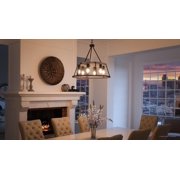 Urban Ambiance Luxury Industrial Chandelier, Large Size: 24H x 24.5W, with Vintage Style Elements, Ash Black Finish, UQL2810 from the Bergen Collection
