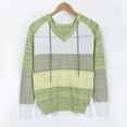 thumbnail image 4 of Womens Fall Fashion 2022! QLEICOM Sweaters for Women, Fashion Women Casual Patchwork V-Neck Long Sleeves Hooded Sweater Blouse Tops On Clearance, 4 of 5