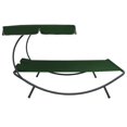 thumbnail image 2 of vidaXL Outdoor Lounge Bed with Canopy and Pillows Green, 2 of 5