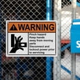thumbnail image 6 of Weatherproof ANSI Pinch Nip Point Sign (Pinch hazard Keep hands away from moving parts Disconnect and lockout power prior to servicing) 8 in" x 12 in" UV Resistant Indoor Outdoor Plastic Safety, 6 of 7