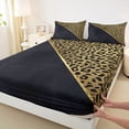thumbnail image 3 of jejeloiu Jungle Leopard Cheetah Bed Sheets,Gold Sequin Print King Sheets,Modern Minimalsit Aesthetic Sheet Set For Girls Teens,Breathable Home Decor,4pcs, 3 of 7