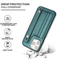 thumbnail image 3 of Nalacover Wallet Case for iPhone 15 Pro Max, Business PU Leather Unique Design Wristband Kickstand Credit Card Holder Slots Shockproof Scratch Resistant Phone Case for iPhone 15 Pro Max,Green, 3 of 7