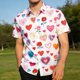 thumbnail image 4 of Blusa y camisa de manga corta con cuello vuelto, moda para hombre y mujer, informal, de manga corta, con estampado y cuello vuelto, con botones., 4 of 7