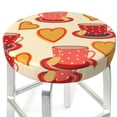 thumbnail image 3 of Fotbe Cups of Tea Stool Covers Round,Waterproof Round Bar Stool Covers Bar Chair Covers Washable Stool Cushion Slipcover for 12-14 Inch Chair-12 inch, 3 of 7