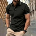 thumbnail image 2 of Camisa Hawaiana para Hombres Casual Delgado Cuello de Vuelta Color Sólido Manga Corta, Camiseta Blusa para el Verano, 2 of 6
