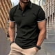 thumbnail image 2 of Camisa Hawaiana para Hombres Casual Delgado Cuello de Vuelta Color Sólido Manga Corta, Camiseta Blusa para el Verano, 2 of 6