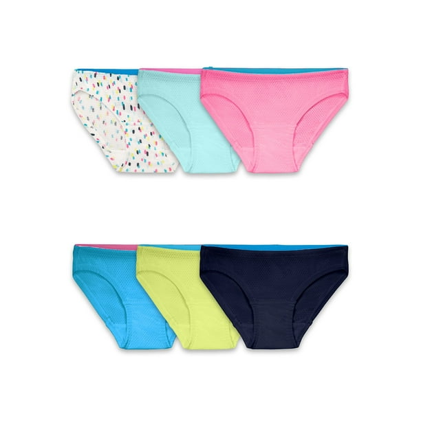 Fruit of the Loom Women's 6pk Breathable Micro-Mesh Bikini Underwear -  Colors May Vary 6