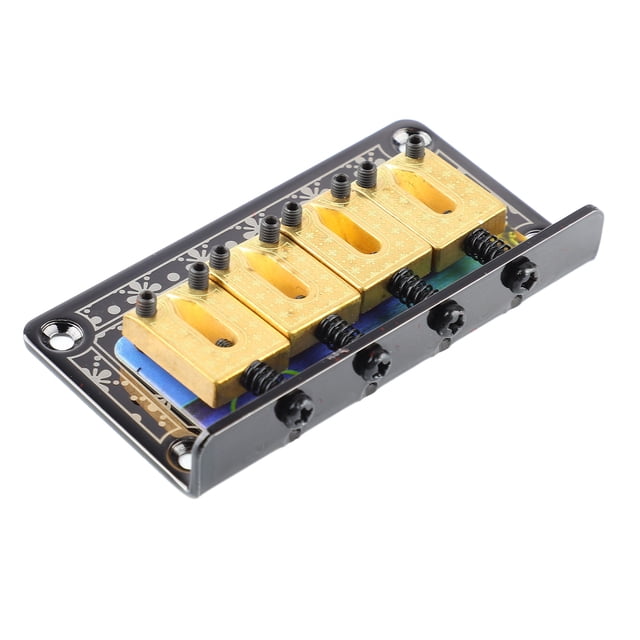 Puente fijo para guitarra, bajo eléctrico, silla de montar rígida, herramienta de puente de Metal para ukelele de 4 cuerdas GA908 negro